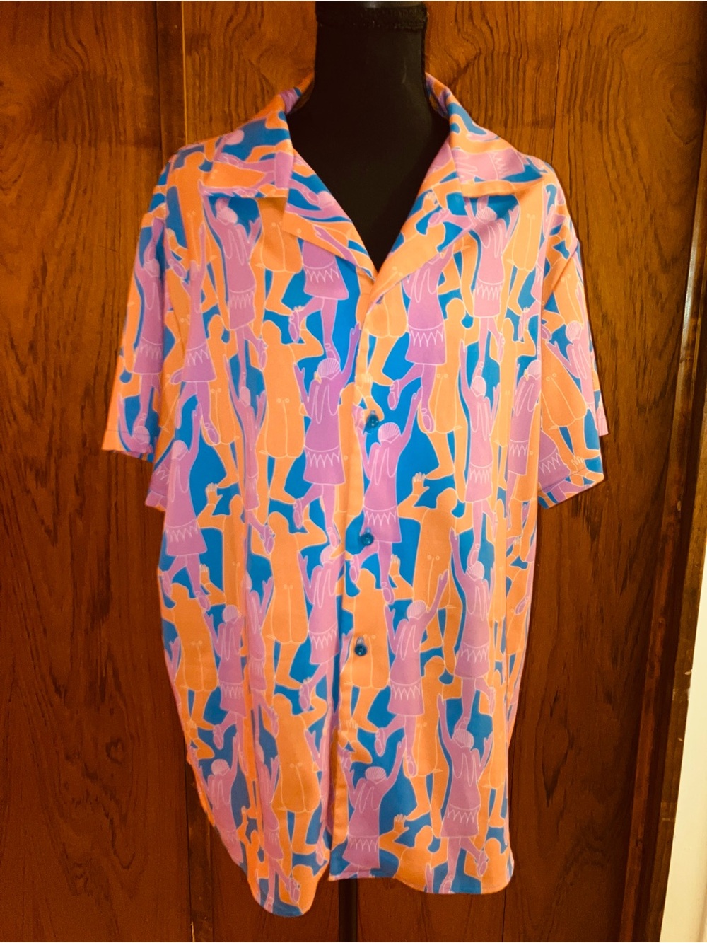 Newt London Graphic Dancing Silhouette Camp Button-Up